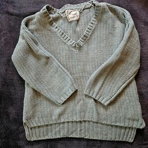 Cozy V-Neck Sweater - Sage Green